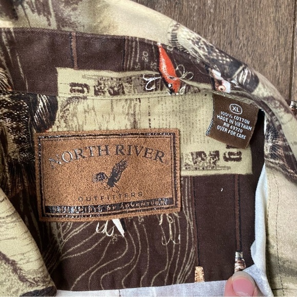 Vintage north river outfitters fishing tackle short sleeve button up size XL - Picture 4 of 5
